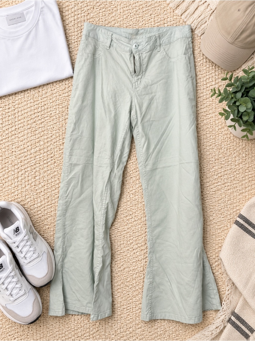 American Eagle Outfitters Mint Green Wide-Leg Pants
